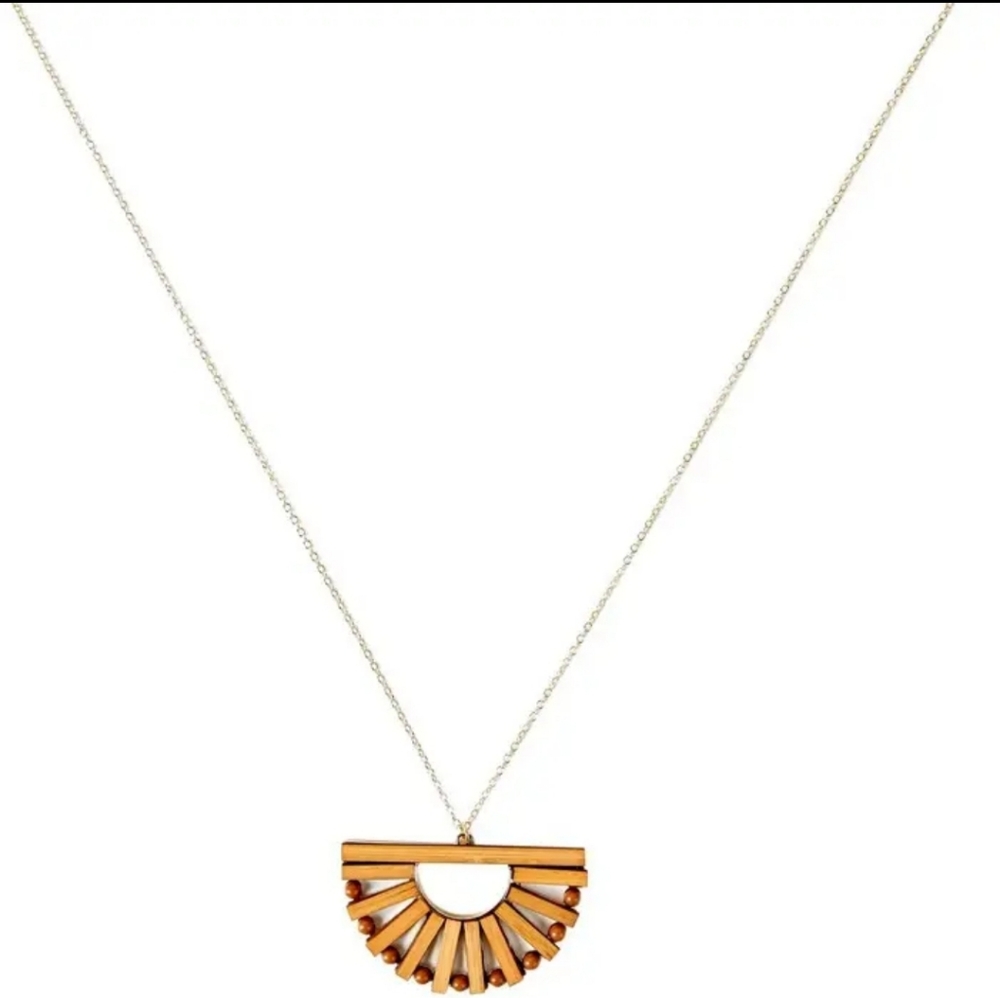 Elegant Gold and Brown Necklace - Picture 2 of 2